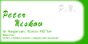 peter miskov business card